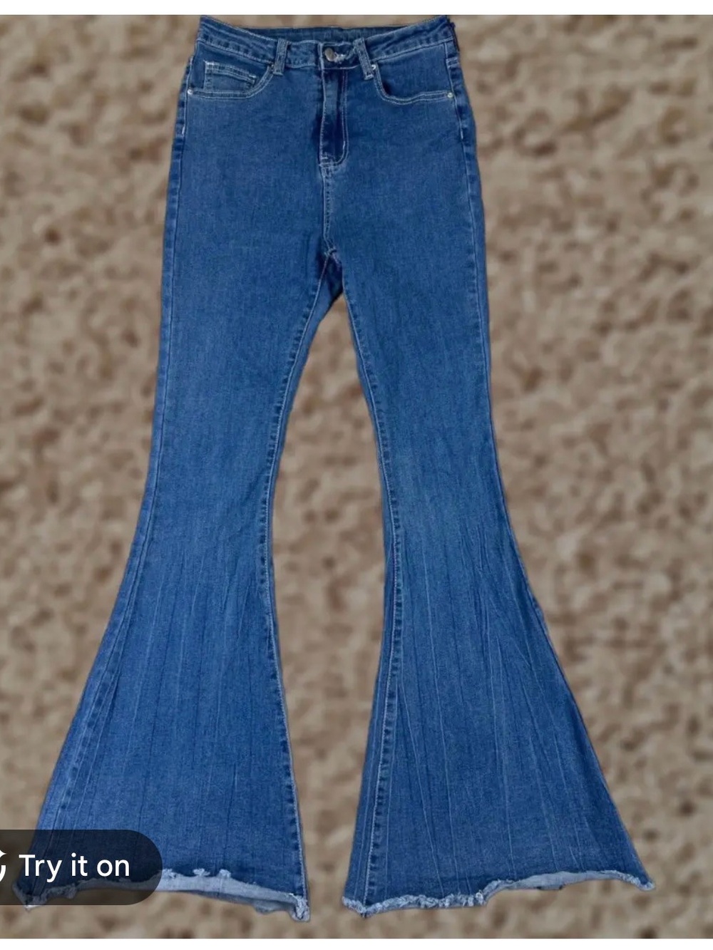 SHEIN Blue High-Rise Flared Jeans